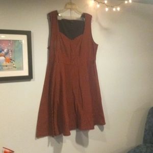 Torrid size 3 skater style orange polka dot dress